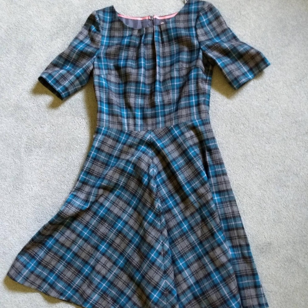 Boden Plaid Wool Dress EUC Worn Once